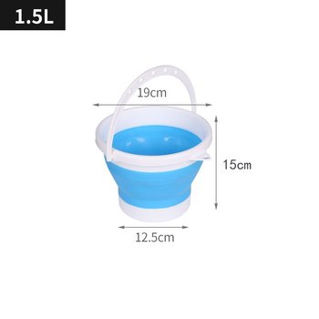 Silikonowe wiadro składane 1.5L - niebiesko-białe - HEDO