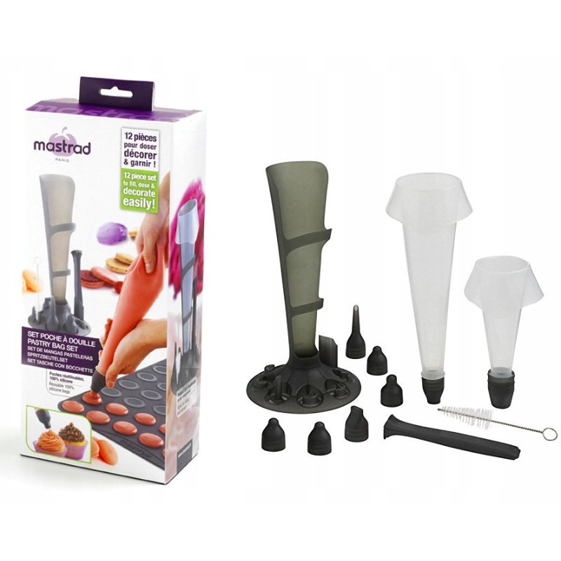Mastrad Silikonowy worek cukierniczy z akcesoriami Mastrad