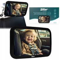 Sillar lusterko do samochodu dla dziecka 30x19 cm 360° mocowane do zagłówka Sillar
