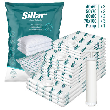 Sillar worki próźniowe na ubrania na pościel 12 sztuk duże i małe + pompka - Sillar