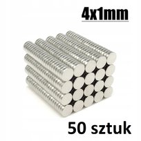 Silny magnes neodymowy walcowy 4x1mm | 50 sztuk Inna marka