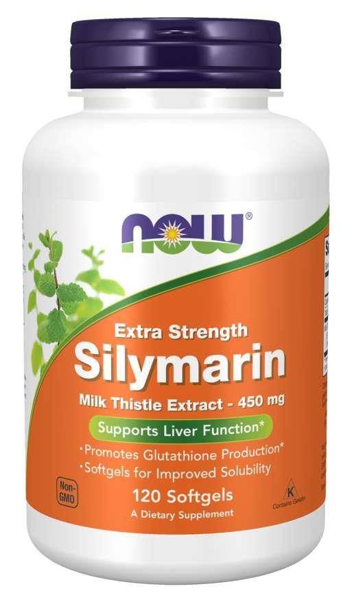 Фото - Вітаміни й мінерали Now Suplement diety, Silymarin - Sylimaryna z Ostropestu Plamistego (120 kaps. 