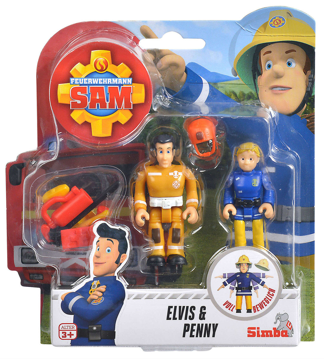 Zdjęcia - Figurka / zabawka transformująca Simba Strażak Sam Zestaw 2 figurek Penny i Elvis + 10 akcesoriów 