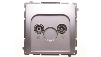 Simon Basic Gniazdo antenowe R-TV końcowe, separowane srebrny mat BMZAR1/1.01/43 - KONTAKT-SIMON