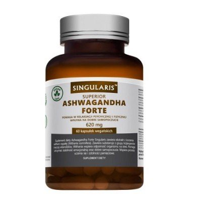 Фото - Вітаміни й мінерали Singularis Ashwagandha Forte 620mg Suplement diety, 60 kaps. wege