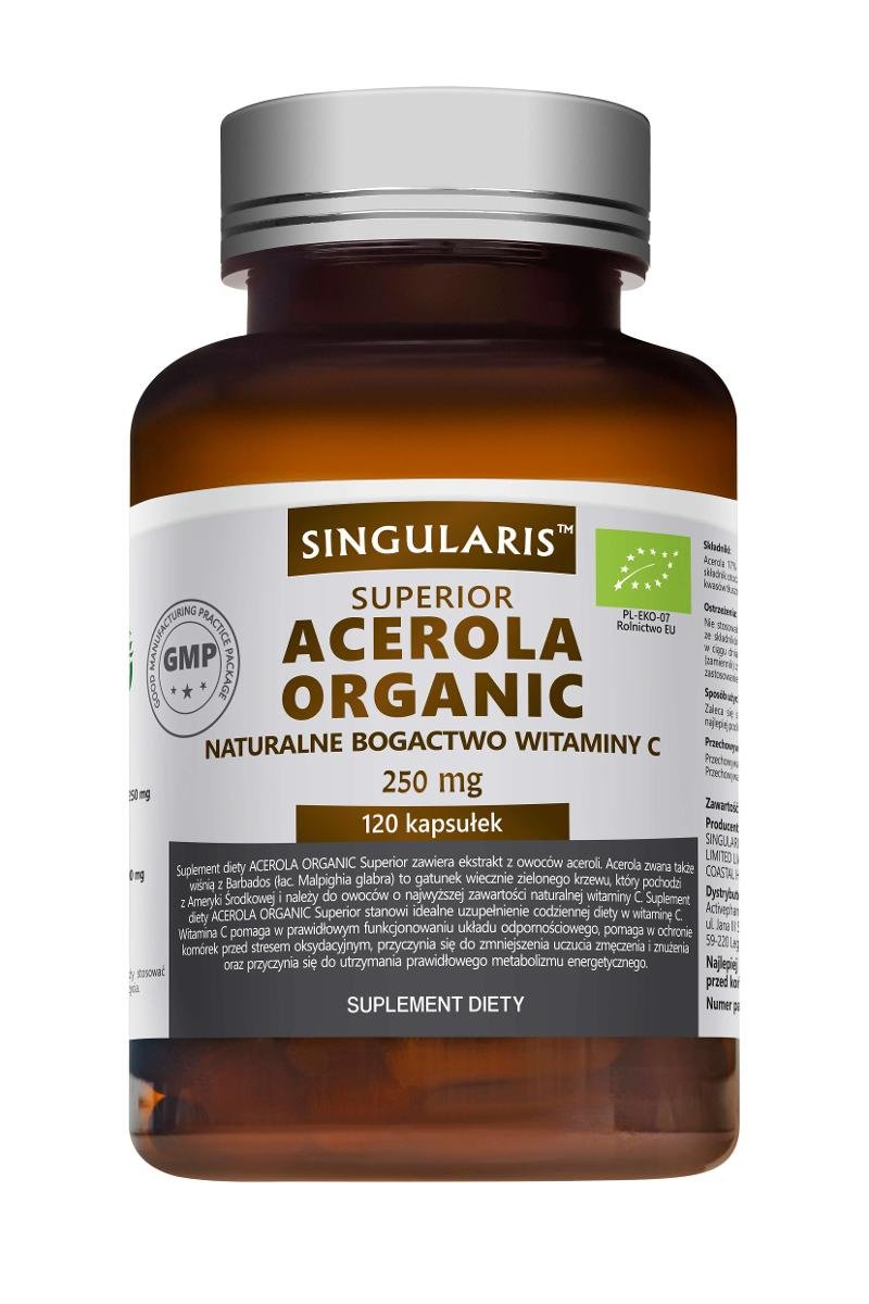 Фото - Вітаміни й мінерали Organic Suplement diety, Singularis Superior, Acerola , 120 kapsułek 