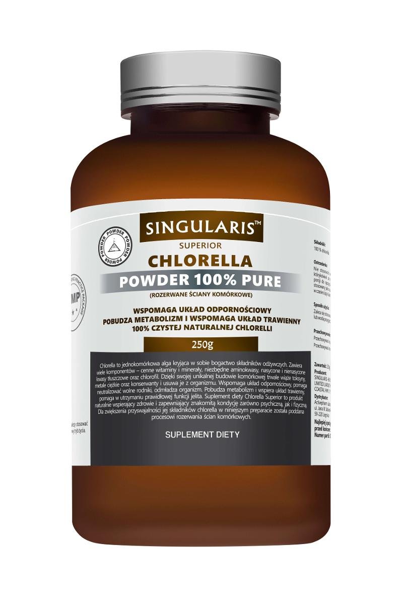 Фото - Вітаміни й мінерали Singularis Superior Chlorella Powder 100 Pure, suplement diety, proszek 25