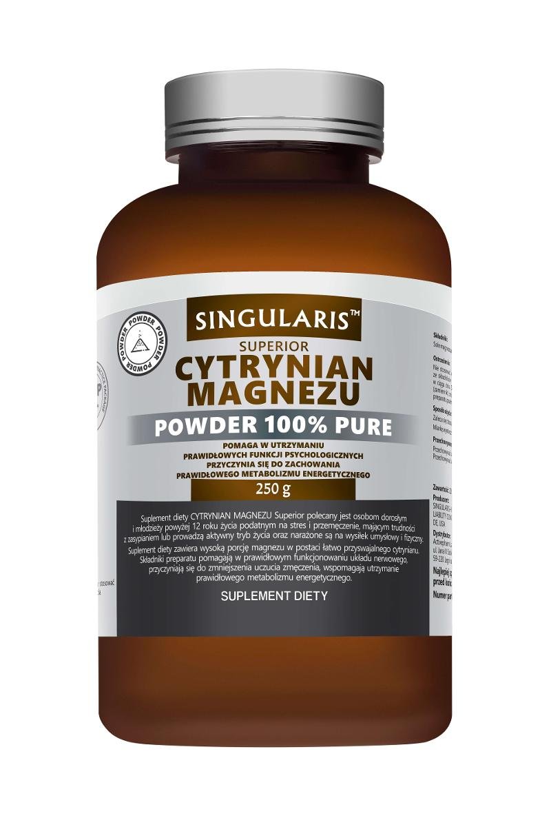 Zdjęcia - Witaminy i składniki mineralne Superior Singularis  Cytrynian Magnezu Powder 100 Pure, suplement diety, po 