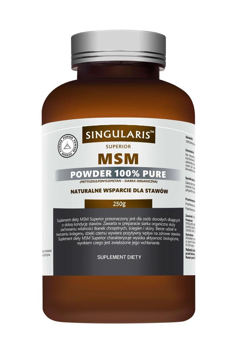 Фото - Вітаміни й мінерали Superior Singularis  MSM Powder 100 Pure, suplement diety, proszek 250 g 