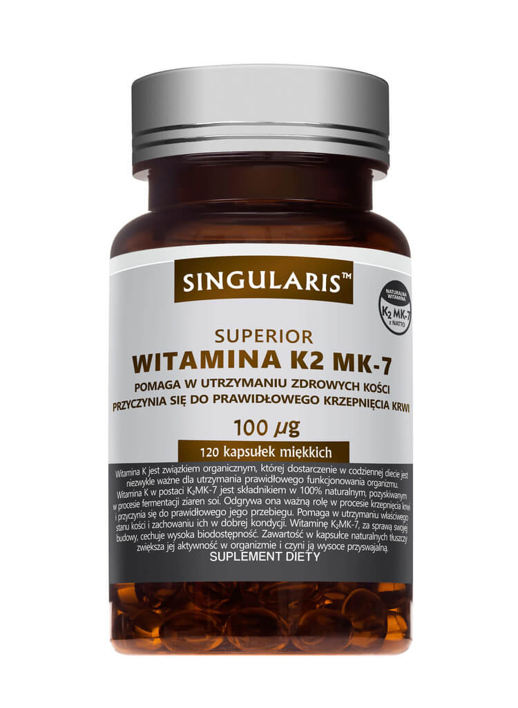 Zdjęcia - Witaminy i składniki mineralne Superior Singularis  Witamina K2 MK-7, suplement diety, 120 kapsułek 