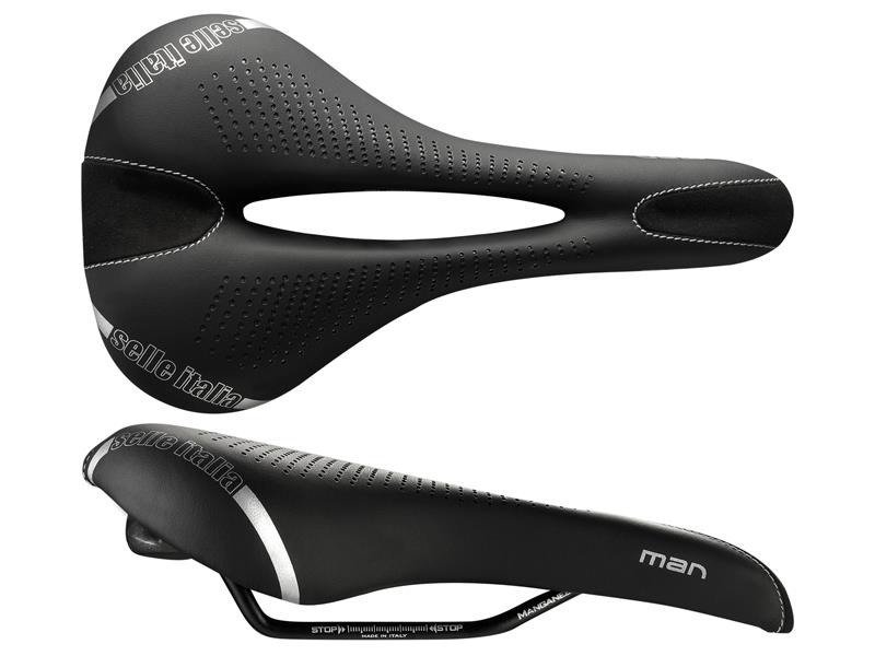 Selle Italia Siodło SELLE ITALIA MAN GEL FLOW L (id match - L2) Manganese Tube 7, fibra-tek, 310g czarne (NEW)