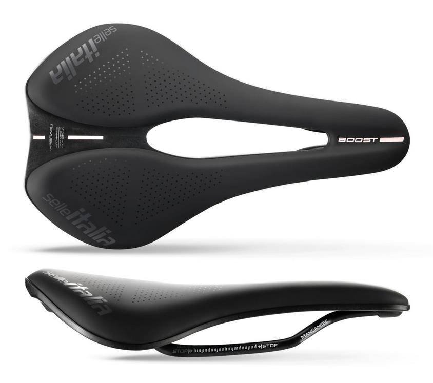 Selle Italia Siodło SELLE ITALIA NOVUS EVO BOOST TM SUPERFLOW L (id match - L3) Manganese Tube 7, soft-tek, czarne (NEW)