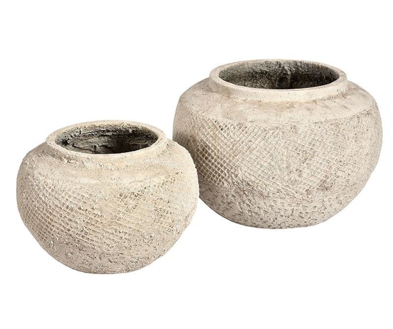 SIROCCO Osłonka pękata, beżowa, 27,5x27,5x19 cm