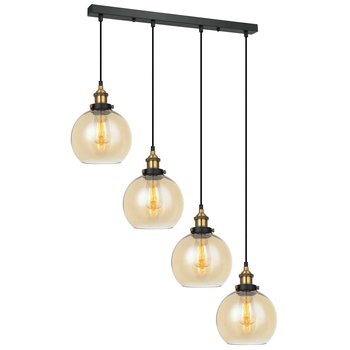 Skandynawska LAMPA wisząca CARDENA MDM-4330/4 GD+AMB Italux szklana OPRAWA kaskada ZWIS loftowy kule balls bursztynowe - ITALUX