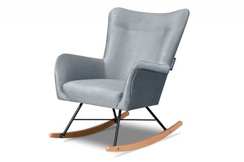 Skandynawski fotel uszak bujany niebieski ADDUCTI - Konsimo