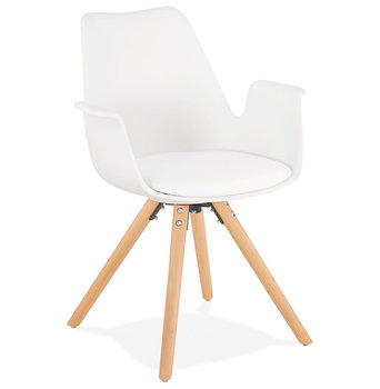 SKANOR krzesło k. biały, nogi drewniane - Kokoon Design