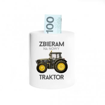Skarbonka Koszulkowy Zbieram na nowy traktor, 8,2x9 cm - Koszulkowy