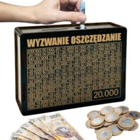 Skarbonka Wykreślana Prezent Cel 20000 Personalizacja Wyzwanie Oszczędzanie