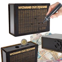 SKARBONKA WYKREŚLANA PREZENT CEL 5000 PERSONALIZACJA CZARNA WYZWANIE OSZCZĘDZANIE