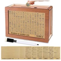 SKARBONKA WYKREŚLANA Wyzwanie Oszczędzanie CEL Upominek PREZENT PLN + EURO