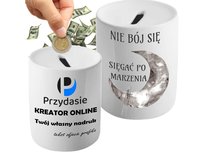 Skarbonka Z Twoim Własnym Dowolnym Nadrukiem Foto Logo Na Prezent