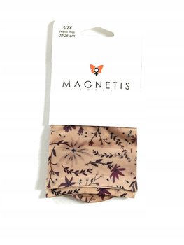 Skarpetki cienkie Lycra beżowe w kwiatki Magnetis 20 den one size - Inna marka