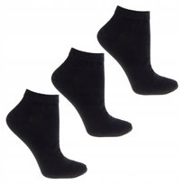 Skarpetki Damskie Klasyczne Bawełniane Czarne Stopki MORAJ 3-PARY 38-41