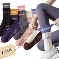 SKARPETKI DAMSKIE UNISEX 7 PAR SPORTOWE ANTYPOŚLIZOWE, na siłownie, joge