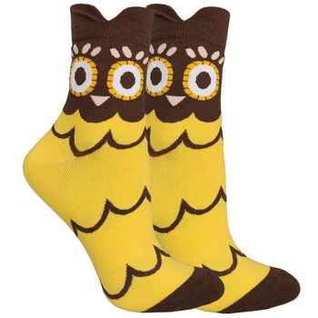 Skarpetki Damskie Z Motywem Sowy Wygodne Bawełniane Owl Brązowa Sowa 35-38 - Inna marka