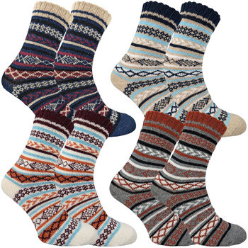 Skarpetki Stylowe Modne Wełniane Świąteczne Męskie Kolorowe Wełniane Angora Zestaw 4 Pak 43-46 - Permani