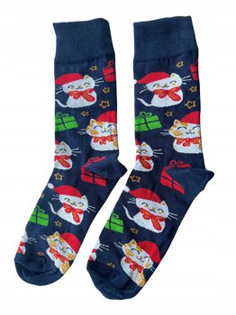 Skarpetki świąteczne w kotki 32-34 świąteczne skarpetki dziecięce w kotki - Inna marka