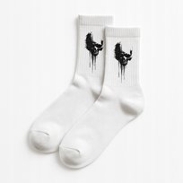 Skarpetki uniseks „Drip Skull” - białe bawełniane z nadrukiem 47-50