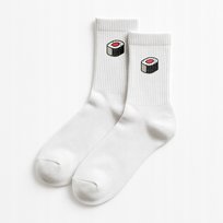 Skarpetki uniseks „Sushi Roll” - białe bawełniane z nadrukiem 39-42