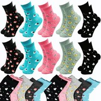 Skarpety Damskie Długie Skarpetki Kolorowe Wysokie 95% BAWEŁNA 10 Par 35-39