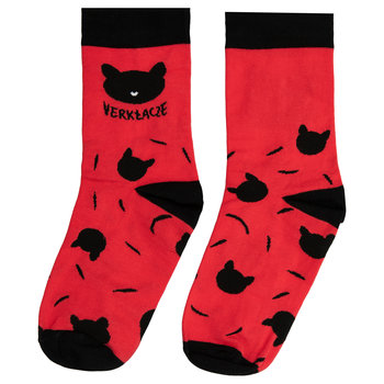 Skarpety Damskie, Kotterlove, Czerwono-Czarne, Rozmiar 39-41 - Empik