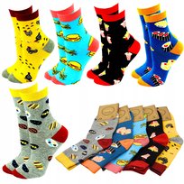 SKARPETY DAMSKIE SKARPETKI BAWEŁNIANE 5 PAR DŁUGIE KOLOROWE WYSOKIE 35-38