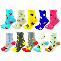 Skarpety Długie Kolorowe Damskie Bawełniane 10 Par Skarpetki RÓŻNE 35/38