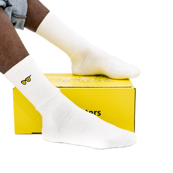 Skarpety Gen-Z Frota Długie Premium Białe Bawełniane Męskie Sportowe 42-46 - nerd hunters