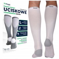 SKARPETY KOMPRESYJNE PODKOLANÓWKI UCISKOWE PRZECIWŻYLAKOWE ŻYLAKI SAMOLOTU