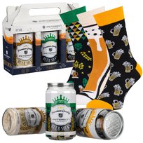 SKARPETY MĘSKIE BEER SOCKS ŚMIESZNY PREZENT DLA CHŁOPAKA PETERSON 38-44 ZESTAW 3 PAR