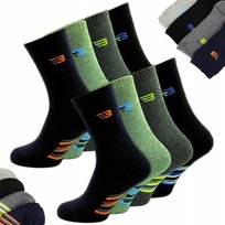 Skarpety Męskie GRUBE TERMICZNE DŁUGIE CIEPŁE Bawełna 95% 8 PAR 42-46