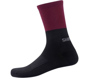 Skarpety rowerowe Shimano Tall Wool Socks | BLACK/MAROON L/XL - Shimano