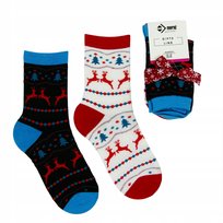 Skarpety ŚWIĄTECZNE Damskie Na Prezent Mikołajkowy 2 Pary 35/38 MORAJ