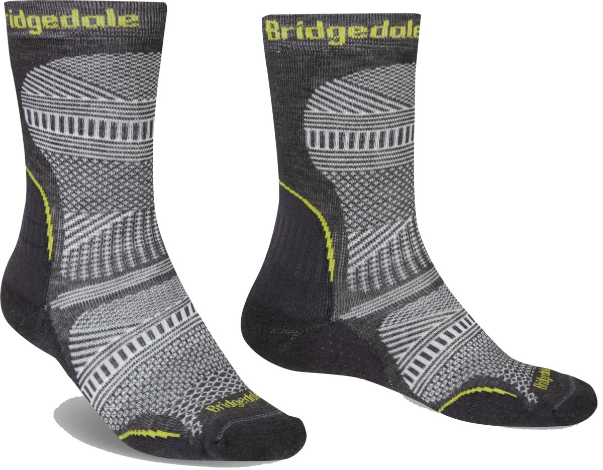 Bridgedade Calzini Trekking Uomo Hike Ultra Light – Lana, Taglia XL, Verde