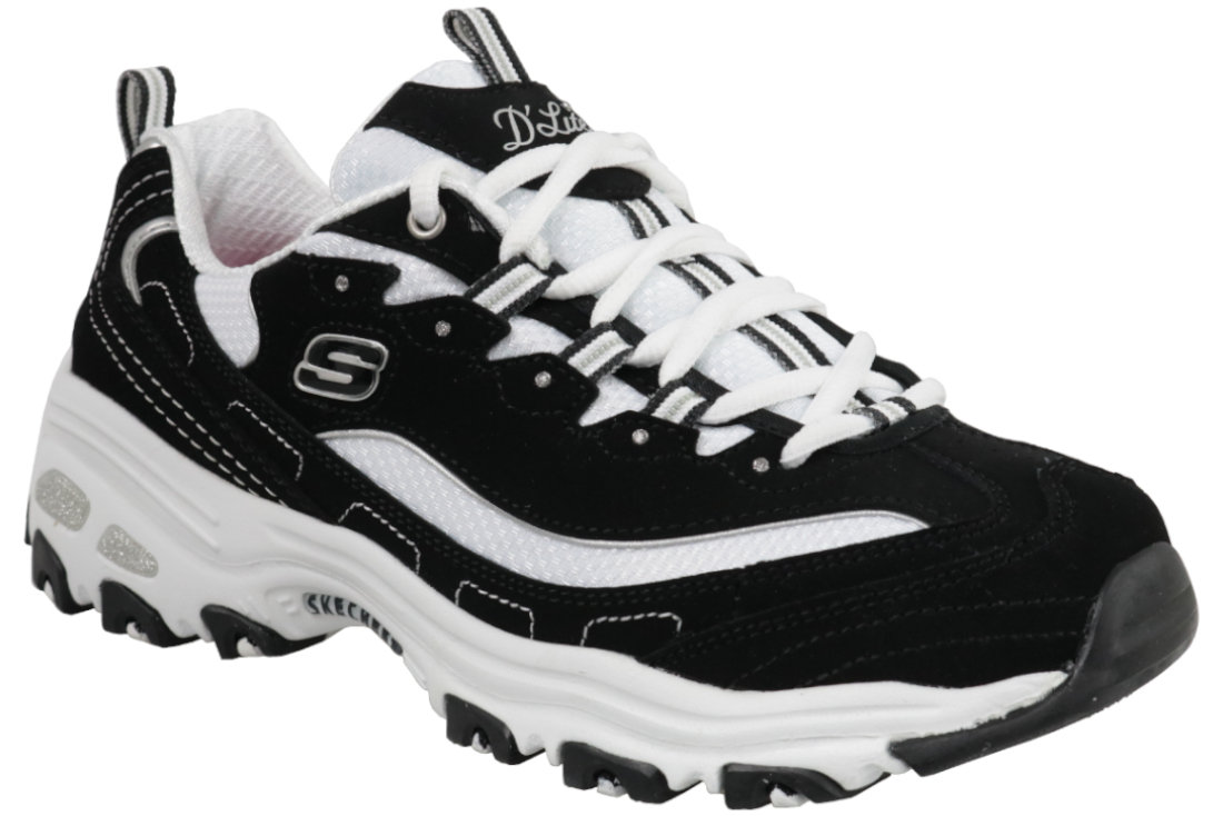 Skechers, Buty sportowe damskie, D Lites Biggest Fan 11930-BKW, czarne, rozmiar 36 1/2