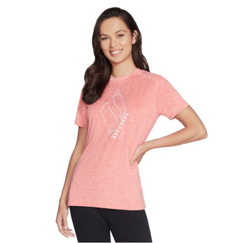 Skechers Diamond Blissful Tee W1TS327-CRL damski t-shirt różowy - SKECHERS