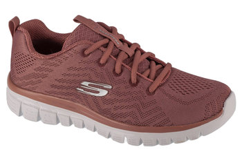 Skechers Graceful - Get Connected 12615-MVE, Damskie, buty sneakers, Różowy - SKECHERS