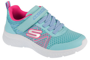 Skechers Microspec Plus - Swirl Sweet 303535L-AQPK, dla dziewczynki, buty sneakers, Niebieski - SKECHERS