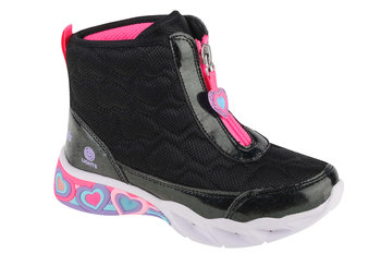 Skechers Sweetheart Lights - Heart Hugger 302666L-BKMT, dla dziewczynki, buty zimowe, Czarne - SKECHERS