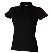 SkinniFit Women Koszulka Polo Z Krótkim Rękawem Dla Pań I Panów (S (52-55 Cm) / Czarny) SkinniFit Women